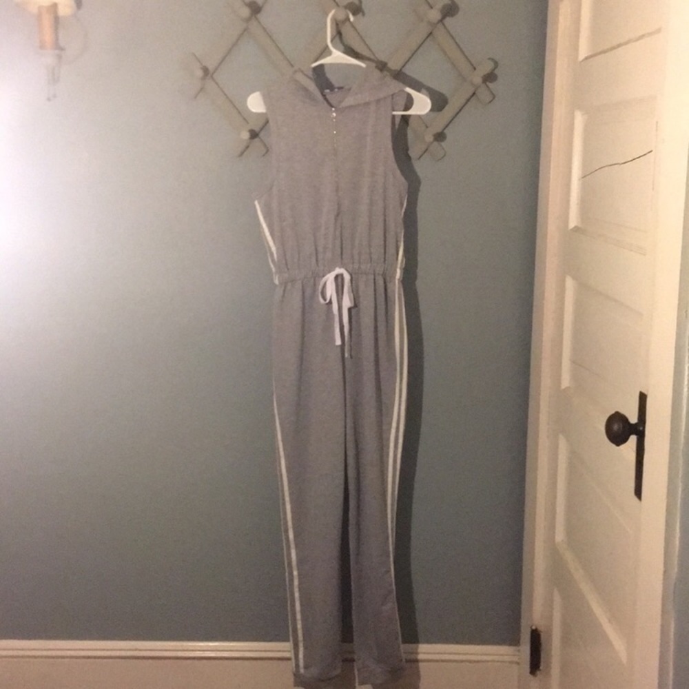 Grey and white womens jumpsuit